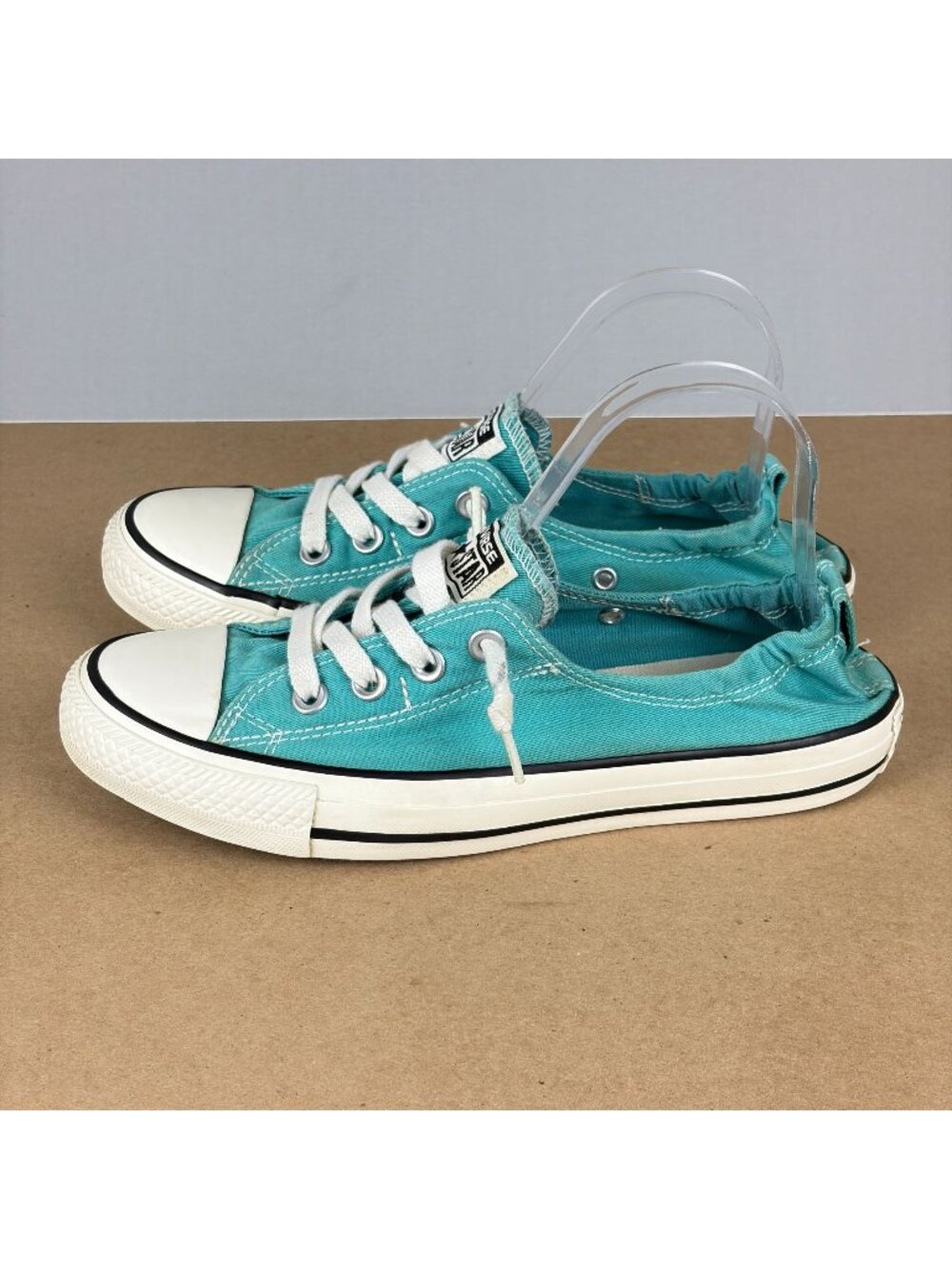 Converse Shoreline Elastic Heel Sneakers Womens 8 Teal Slip On Casual Comfort